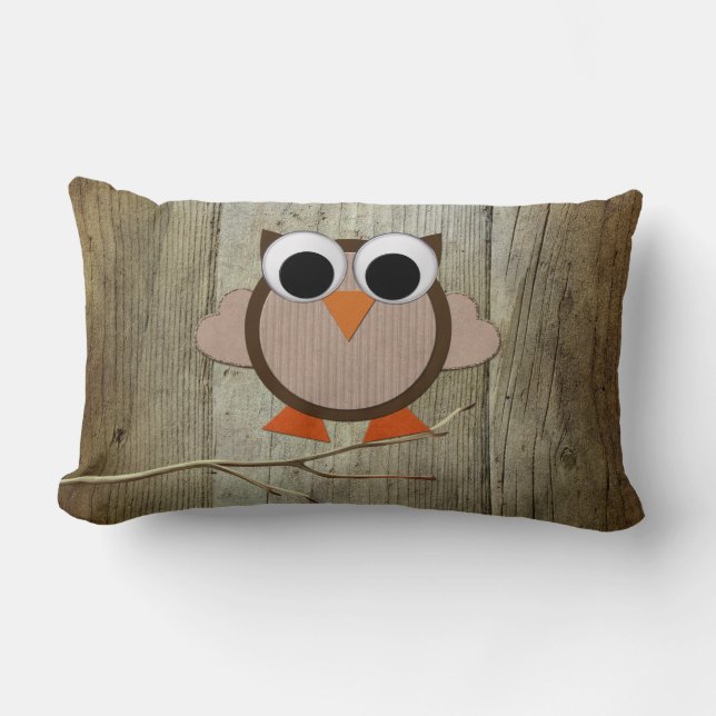 Almofada Lombar Coruja & madeira lunáticas (Frente)