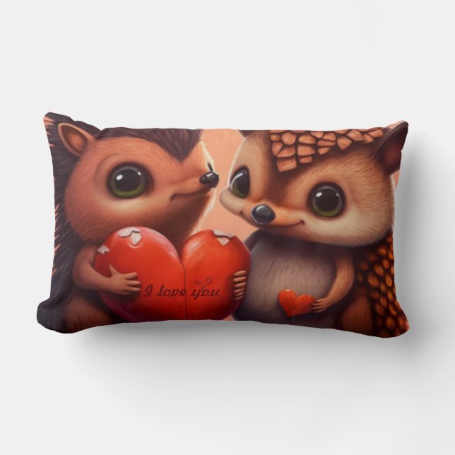 Almofada Lombar costume de desenho animado de namorados (Frente)