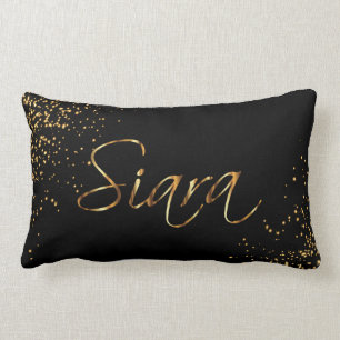 Almofada Lombar Costume-Personalize o design preto & Dourado da