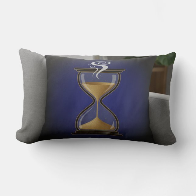 Almofada Lombar Coussin "Brew Time" – Design Sablier et Café, Élég (Frente)