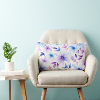 Almofada Lombar Coussin Carré Fleurs Pastel Aquarelle