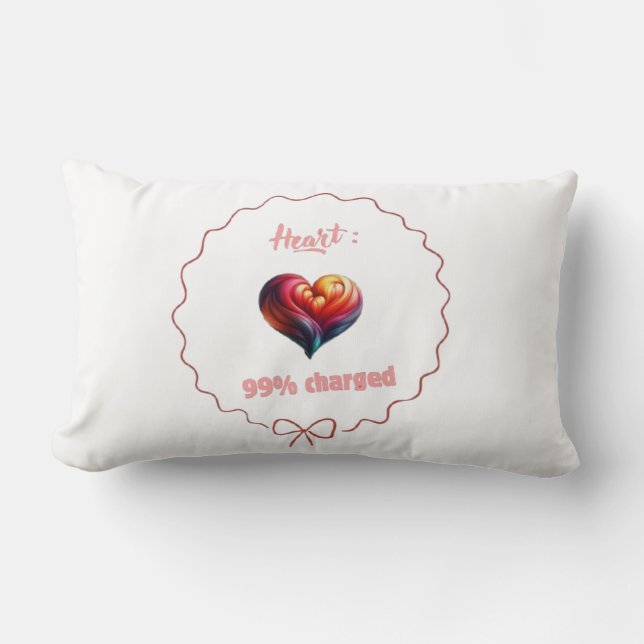 Almofada Lombar Coussin décoratif -  Heart 99% Charged (Frente)