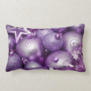 Almofada Lombar Coxim roxo do lance dos baubles dos enfeites de