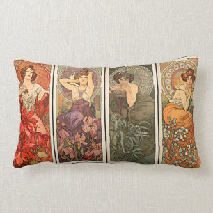 Almofada Lombar Coxins das pedras preciosas de Alphonse Mucha