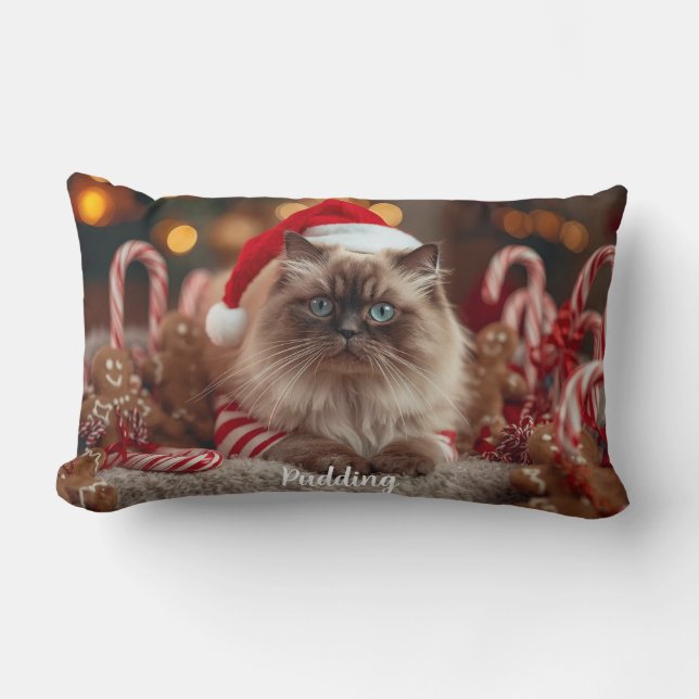 Almofada Lombar Cozy Ragdoll Cat Christmas Personalized (Frente)