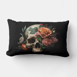Almofada Lombar Crânio com Rosa Travesseiro de Cushion alongado