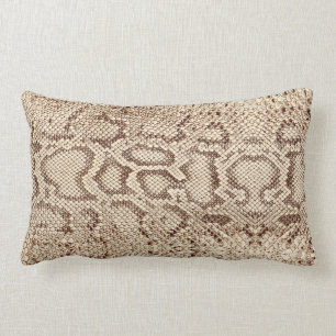 Almofada Lombar Creme Natural Beige Anaconda Snakeskin Exótico