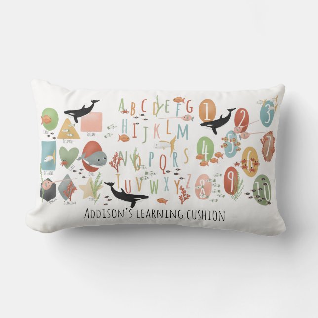 Almofada Lombar Crianças ABC com Ensino Precoce no Oceano Cinto (Frente)