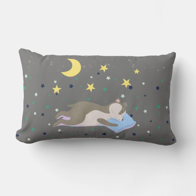 Almofada Lombar Crianças de padrões de cinza adoráveis (Frente)