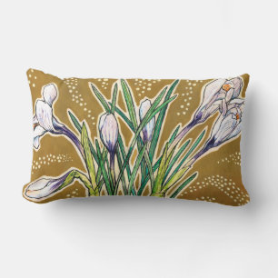Almofada Lombar Crocos, padrão floral, lindas flores de primavera