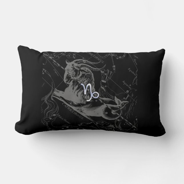 Almofada Lombar Cromo como Capricórnio Sinal Zodiac em Hevelius 16 (Frente)