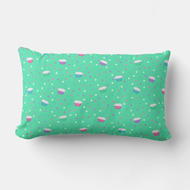 Almofada Lombar Cupcake bonito e Travesseiro Confetti (Frente)