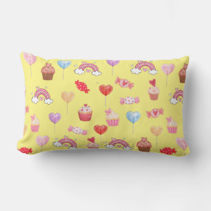 Almofada Lombar Cupcakes Amarelo e Travesseiro lombar Impressão