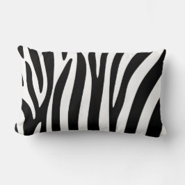Almofada Lombar Cushion de madeira - Impressão Zebra Negra e Branc