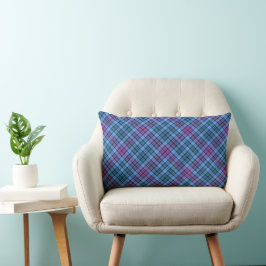 Almofada Lombar Cushion de madeira - Púrpura Azul-Rosa-Tartan