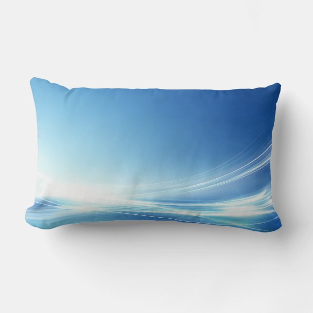 Almofada Lombar Cushion Personalizado - Abstrato azul (Frente)