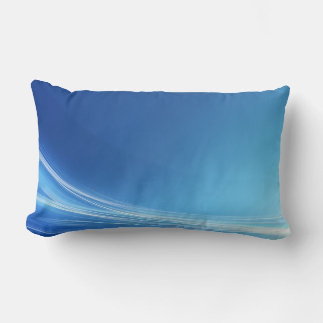 Almofada Lombar Cushion Personalizado - Padrão de Onda Azul (Frente)