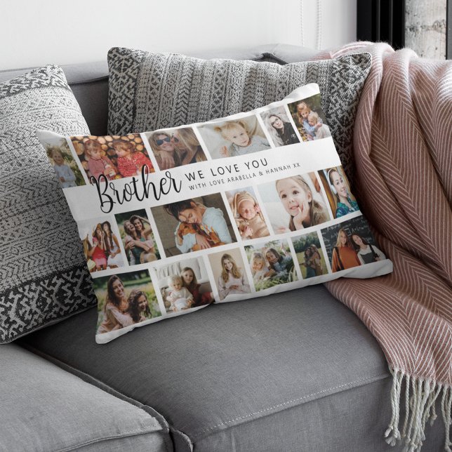 Almofada Lombar Custom Brother 18 Photo Collage (Criador carregado)