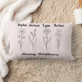 Almofada Lombar Custom Children Name Wildflower Garden