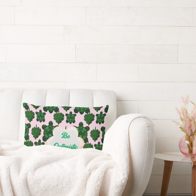 Almofada Lombar Custom Cute Turtle Leaves Seamless Pattern,  (Sofá)