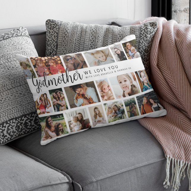 Almofada Lombar Custom Godmother 18 Photo Collage (Criador carregado)