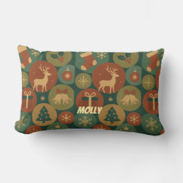 Almofada Lombar Custom Name Christmas Circles