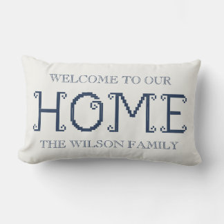 Almofada Lombar Customized "Welcome to Our Home" with Family Name