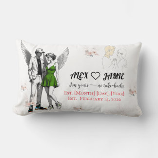 Almofada Lombar Cute Angel Cherub Couple Throw Pillow