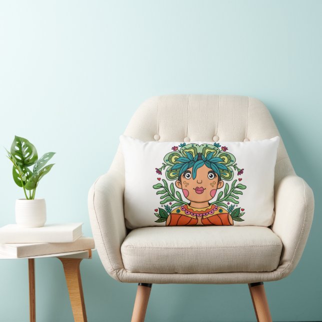 Almofada Lombar Cute Girl, Throw Pillow (Cadeira)