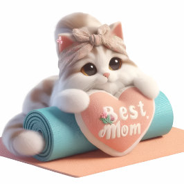 Almofada Lombar Cute Mom Cat Heart Throw Pillow