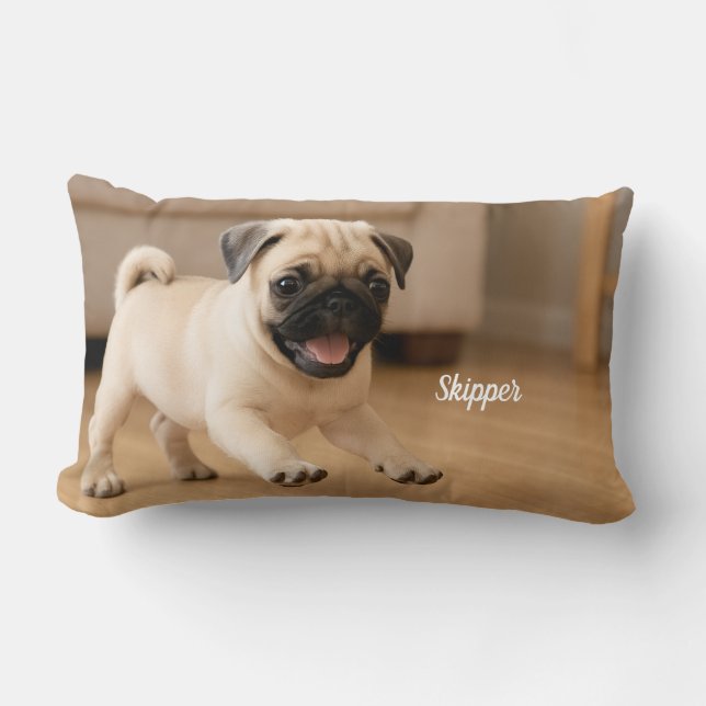 Almofada Lombar Cute Pug Personalizado (Frente)
