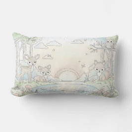 Almofada Lombar Cute Woodland Fawn & Fox