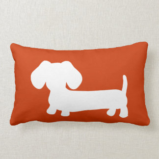 Almofada Lombar Dachshund branco com na laranja