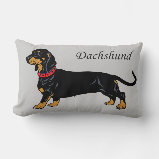 Almofada Lombar dachshund negro (Frente)