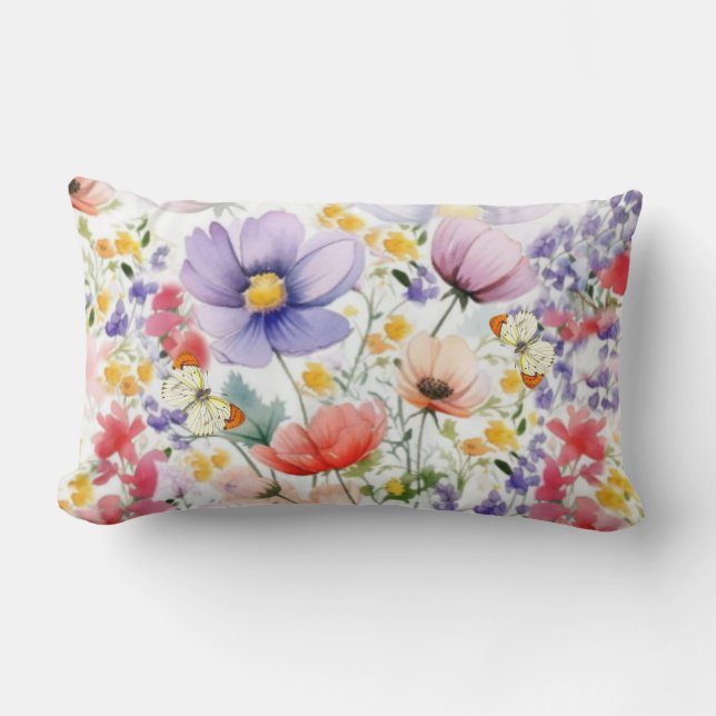 Almofada Lombar DaîBonito Watercolor Floral (Frente)