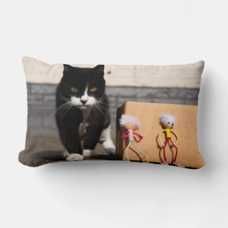 Almofada Lombar De Fubby's verstoppen zich voor de kat Ping.