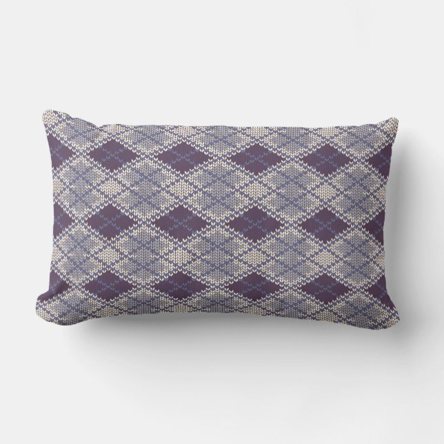 ALMOFADA LOMBAR DE MALHA PLUM ARGYLE (Frente)