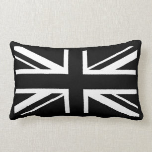 Almofada Lombar ~ de Union Jack preto e branco