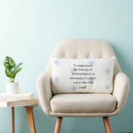 Almofada Lombar Decoração de Inverno com Citação de Aristóteles pa