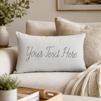 Almofada Lombar Decoração de Texto Personalizado Escrito em Preto