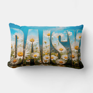 Almofada Lombar Decoração Floral Botânica de Luxo Daisy