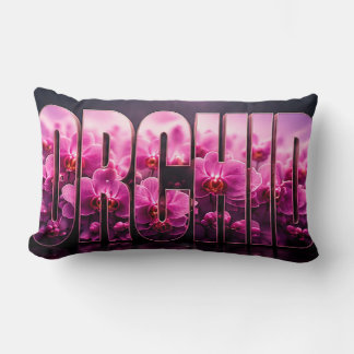 Almofada Lombar Decoração Floral Botânica de Luxo de Orquídea