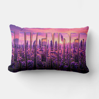 Almofada Lombar Decoração Floral Botânica de Luxo Lavanda