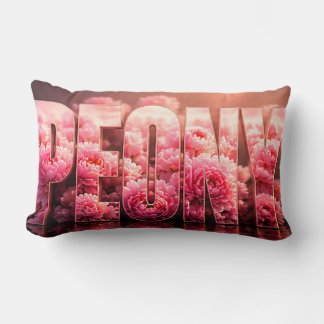 Almofada Lombar Decoração Floral Botânica de Luxo Peônia