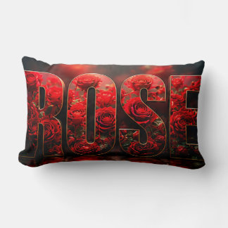 Almofada Lombar Decoração Floral Botânica de Luxo Rosa