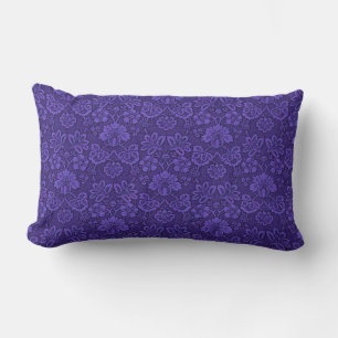 Almofada Lombar Decoração floral violeta
