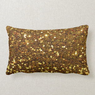 Almofada Lombar Decoração Sparkly de Las Vegas do Sequin dourado
