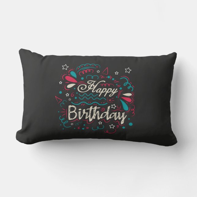 Almofada Lombar decorative happy birthday (Frente)