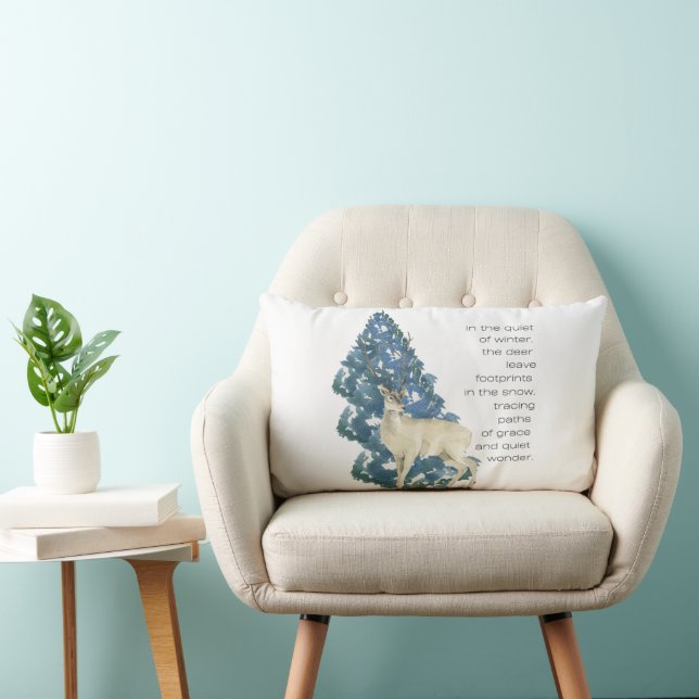 Almofada Lombar Deer Deixe Pegadas Na Neve (Cadeira)