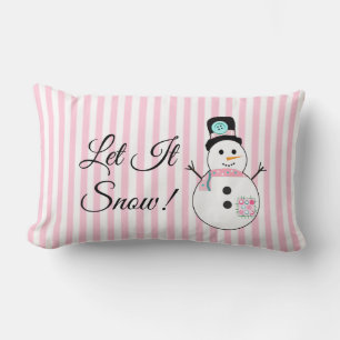 Almofada Lombar Deixe-me Snowman Rosa Travesseiro de Natal